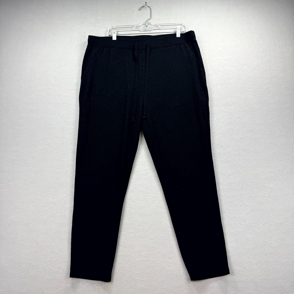 Max & Mia Jogger Pants‎ Womens 2XL Black Stretch Comfy Travel Drawstring Waist